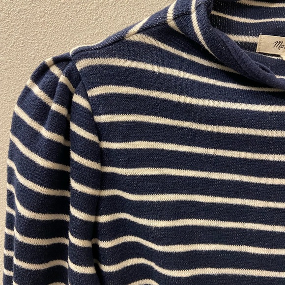 Madewell navy striped mock neck sweater - Picture 3 of 5